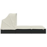 LEŽAJ za sunčanje za 2 osobe crni 213 x 118 x 97 cm poliratan | shoptok.hr