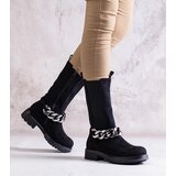 Gemre Black women's ankle boots embellished with a chain Yasarna | Shoptok.si