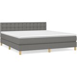 vidaXL Box spring postelja z vzmetnico temno siva 160x200 cm blago, (20896339) Cene