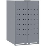  Lopa za smetnjak za 3 smetnjake siva 207x79x117 cm jeklo | Shoptok.si