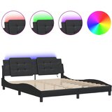  The Living Store Posteljni okvir z LED lučkami črn 180x200 cm umetno usnje - Posteljni Okvir, (21445649) | Shoptok.si
