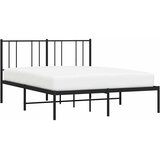 Metalni okvir za krevet s uzglavljem crni 120x200 cm | shoptok.hr