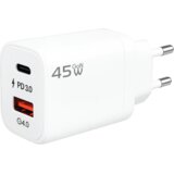 Redline Punjač kućni, 1 x USB-A, 1 x USB-C, 45W, GaN - GL-45W-AC | shoptok.hr