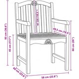  Vrtna stolica 2 pcs Prirodna 58 x 60 x 93 cm Čvrsto teak drvo | shoptok.hr