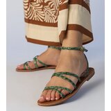 Gemre Green flat-soled sandals Kates | Shoptok.si