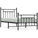 Metalni okvir kreveta uzglavlje i podnožje crni 90x190 cm | shoptok.hr