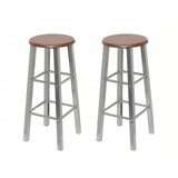 vidaXL Barski stolček 2 kosa kovina z MDF sedežem, (20624522) | Shoptok.si