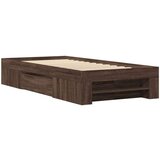vidaXL Posteljni okvir rjav hrast 90x200 cm inženirski les | Shoptok.si