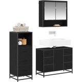  Set namještaja za kupaonicu 3 kom. Crni hrast 80 x 33 x 60 cm | shoptok.hr