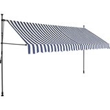 Tenda na ručno uvlačenje s LED svjetlima 400 cm plavo-bijela | Eponuda.ba