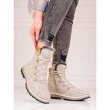 SHELOVET Gray women's trappers with insulation Cijene