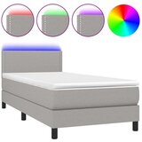  Box spring postelja z vzmetnico LED sv. siva 100x200 cm blago, (20723965) | Shoptok.si
