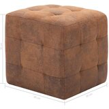 vidaXL Tabure 2 kom smeđi 30 x 30 x 30 cm od umjetne brušene kože | shoptok.hr
