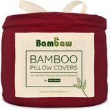 Bambaw Prevleke za blazine iz bambusa 40 x 60 cm, 2-​delni set - Burgundy Cene