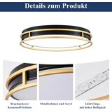 VIKAEY 41,5 cm LED črno-zlata stropna svetilka | Shoptok.si