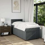 vidaXL Box spring postelja z vzmetnico temno siva 90x200 cm blago | Shoptok.si