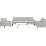  3-dijelni set sofa s jastucima svjetlosivi baršunasti | shoptok.hr