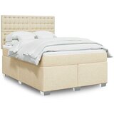  Krevet s oprugama i madracem krem 140x200 cm od tkanine | shoptok.hr
