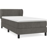 Box spring krevet s madracem tamnosivi 90x190 cm baršunasti | shoptok.hr