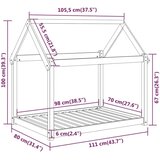  Krevet za pse crni 111x80x100 cm od masivne borovine | shoptok.hr