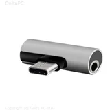 adapter USB-C - audio jack 3,5mm + USB-C AD-C-JC-7 sliver