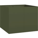 Maison Chic Cvetlični Lonec - Cvetlično korito olivno zelena 100x100x80 cm Jeklo, (21789494) | Shoptok.si