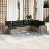 vidaXL 8-dijelni set vrtnih sofa od poliratana s jastucima svjetlosivi | shoptok.hr