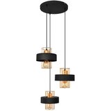 Luster na sajli VOLTA 3xE27/15W/230V crna/roze zlato | Eponuda.com