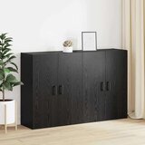 vidaXL Ormarčići montirani na zid 2 pcs Crni hrast 69.5 x 34 x 90 cm | shoptok.hr