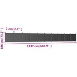  Ograjni panel rjav 1737x186 cm WPC | Shoptok.si