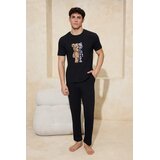 Trendyol muški top Robot Printed Pocket Detail Pajama Set Tmnss26Pt00005, crna-crna Cene