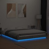  Okvir za krevet s LED svjetlima boja hrasta 150 x 200 cm drveni | shoptok.hr