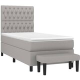  Krevet s oprugama i madracem svjetlosivi 100x200 cm od tkanine | shoptok.hr