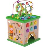 Tooky Toy drvena edukativna kocka s aktivnostima, razvrstavačem i labirintom | shoptok.hr