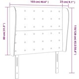  Uzglavlje s ušima crno 103x23x118/128 cm od tkanine | shoptok.hr
