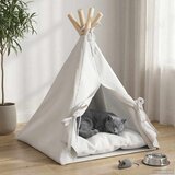  Pesji šotor z blazino Bela 40 x 40 x 50 cm Poliester, (5000239187) | Shoptok.si