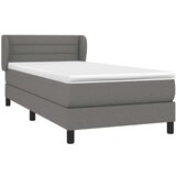  Box spring postelja z vzmetnico temno siva 90x200 cm blago, (20791447) | Shoptok.si