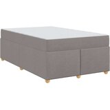 vidaXL Konstrukcija postelje z vzmetnico Taupe 120 x 200 cm blago | Shoptok.si