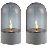 Brilliant SET 2x LED sveće ILLUSION LED/2xAA IP44 siva/dimljeno-crna Cene