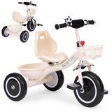 ECO TOYS Tricikl s protukliznim rukohvatima, zvono, košara, bež, | shoptok.hr