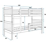 Molarem Home Drveni dječji krevet na kat Kacper - svijetlo drvo - 190x90 cm | shoptok.hr