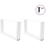  Noge za klub stolić V-oblika 2 kom Bijele 70 x (30-31,3) cm Čelik | shoptok.hr