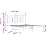Metalni okvir za krevet s uzglavljem bijeli 150x200 cm | shoptok.hr