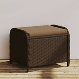 vidaXL Vrtni stolček z blazino rjav 58x46x46 cm poli ratan Cene