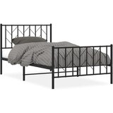 Metalni okvir kreveta uzglavlje i podnožje crni 100x190 cm | shoptok.hr