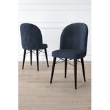 Hanah home set trpezarijskih stolica Bika 2 kom, antracit tkanina Babyface, crne drvene noge | Eponuda.com
