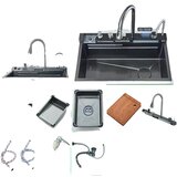 nekjcag Kuhinjski umivalnik iz 304 nerjavečega jekla, velika velikost, pipa z digitalnim prikazom, 75X46 Set A, (5000161437) | Shoptok.si