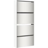  The Living Store Omarica za čevlje z ogledalom 4-nadstropna bela 63x17x134 cm - Omarica Za Čevlje, (21448331) | Shoptok.si
