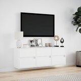  Zidni TV ormarić s LED svjetlima bijeli 130x31x45 cm | Eponuda.com