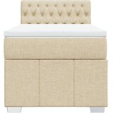  Krevet s oprugama i madracem krem 90 x 200 cm od tkanine | shoptok.hr